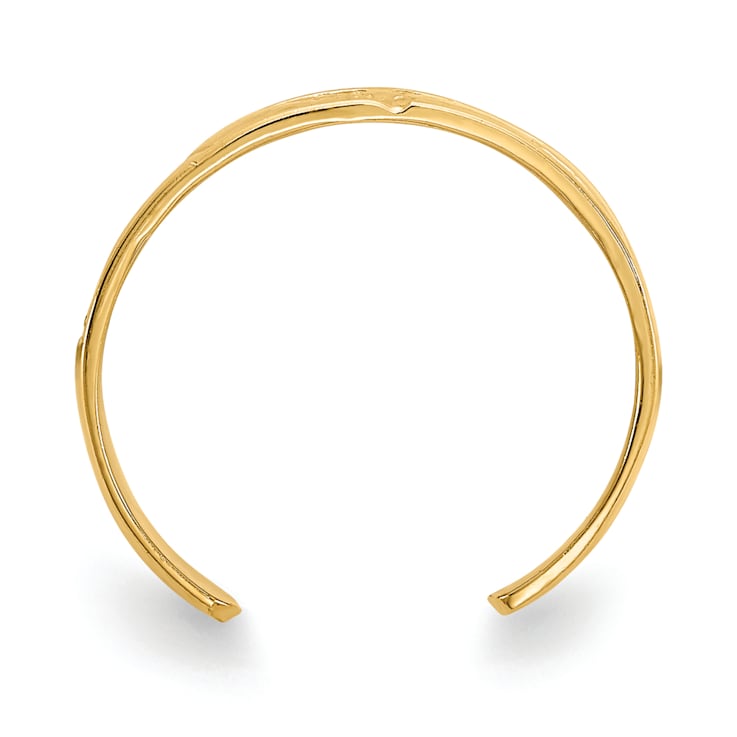 14K Yellow Gold Footprints Toe Ring