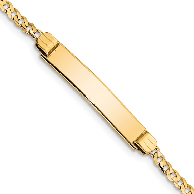14k Yellow Gold Children's Curb Link ID Bracelet