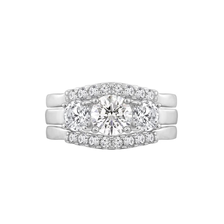White Cubic Zirconia Platinum Over Sterling Silver Ring 2.57ctw
