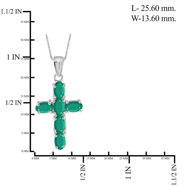 Green Emerald Rhodium Over Sterling Silver Pendant with Chain 1.80ctw