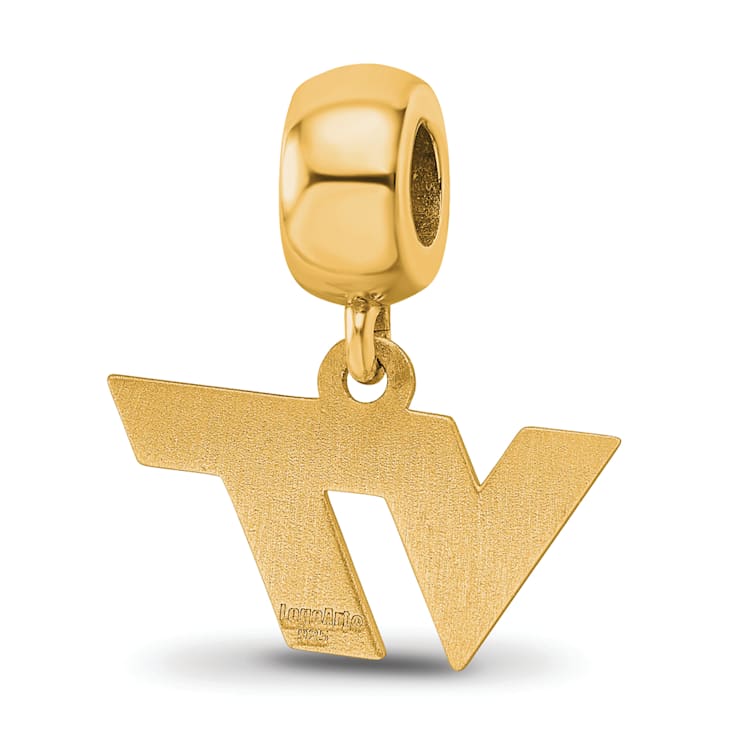 14K Yellow Gold Over Sterling Silver LogoArt Virginia Tech Extra Small
Dangle Bead
