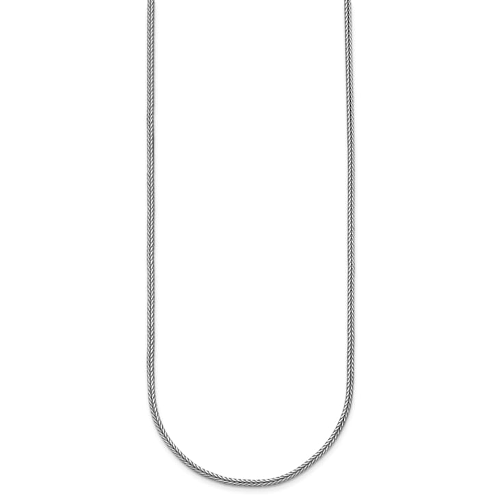 Rhodium Over Sterling Silver Polished 1.8mm Franco 18 Inch Chain