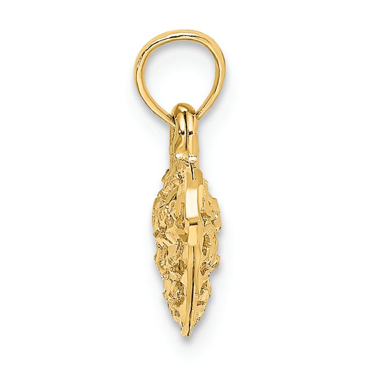 14k Yellow Gold 3D Diamond-Cut Mini Puffed Heart Charm - 11YZ1A 14k Yellow Gold 3D Diamond-Cut Mini Puffed Heart Charm - 11YZ1A