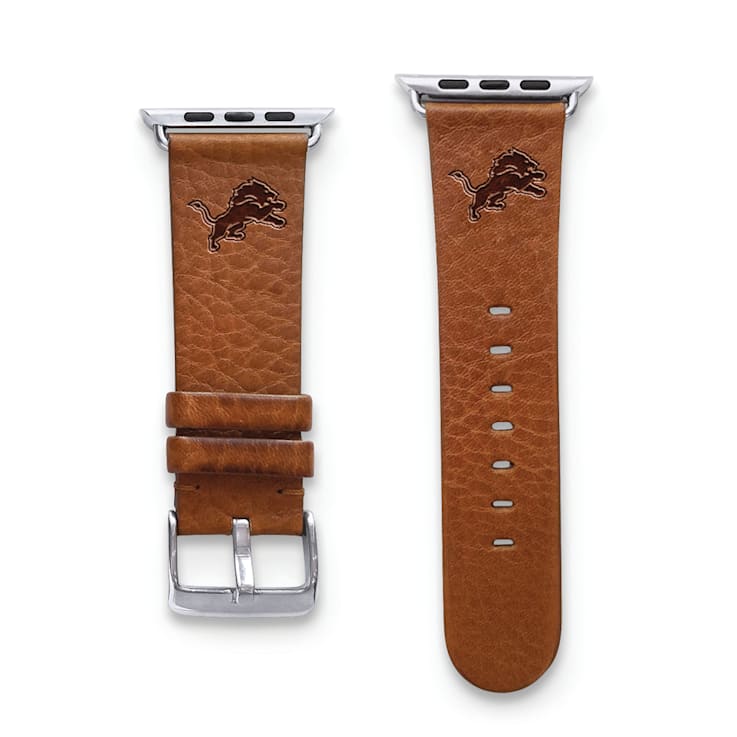 Gametime Detroit Lions Leather Band fits Apple Watch (38/40mm S/M Tan).
Watch not included.