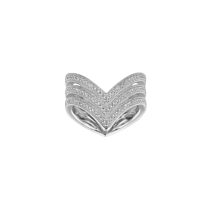 White Cubic Zirconia Platineve Band Ring 0.68ctw
