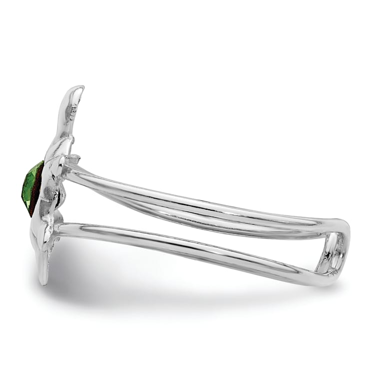 Rhodium Over Sterling Silver Cubic Zirconia Turtle Toe Ring