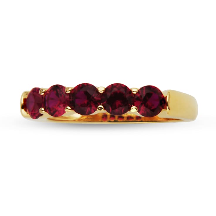 Lab Created Ruby 18k Yellow Gold Over Sterling Silver Ring 1.30ctw