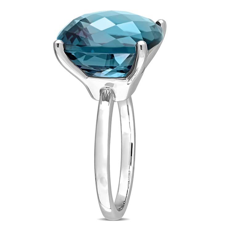 London Blue Topaz 14K White Gold Ring 19.24ctw