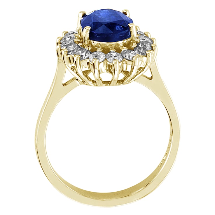 2.75ctw Sapphire and Diamond Ring in 14k Yellow Gold