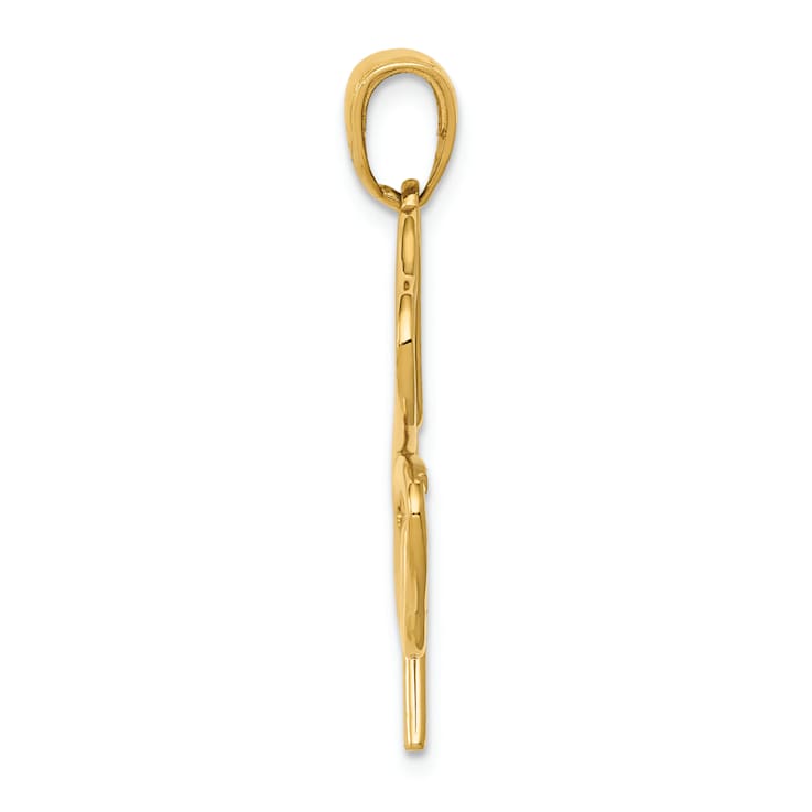 14k Yellow Gold Polished Cut-out 4-Leaf Clover Pendant