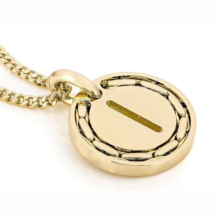 Cardano Initial I Pendant Necklace In 18K Gold Over Bronze