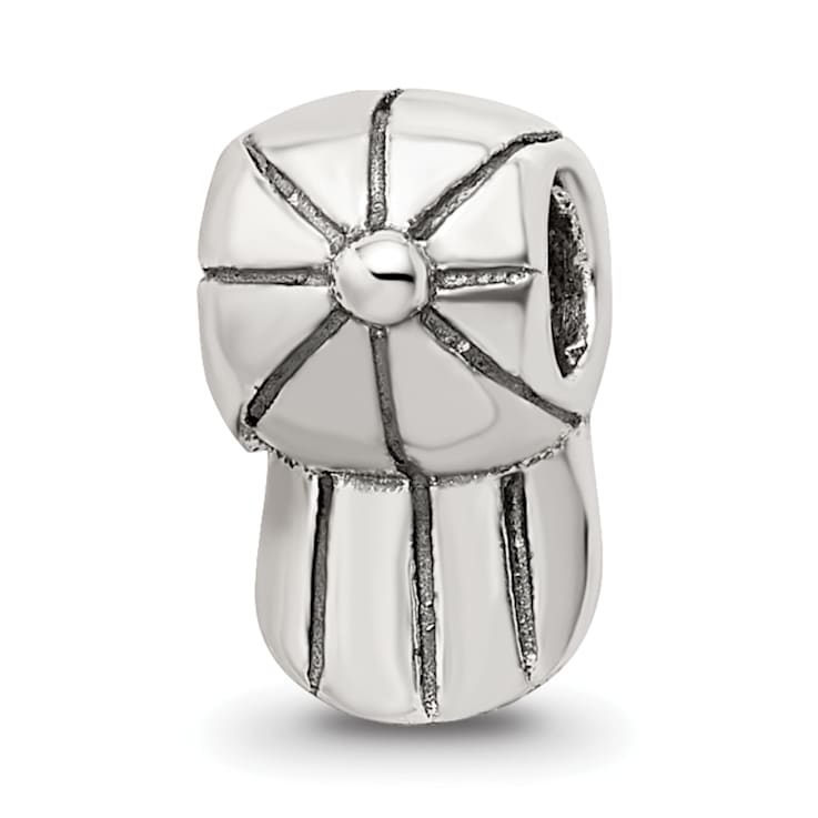Sterling Silver Baseball Cap Bead