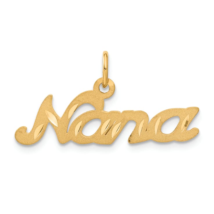 14K Yellow Gold Satin NANA Charm