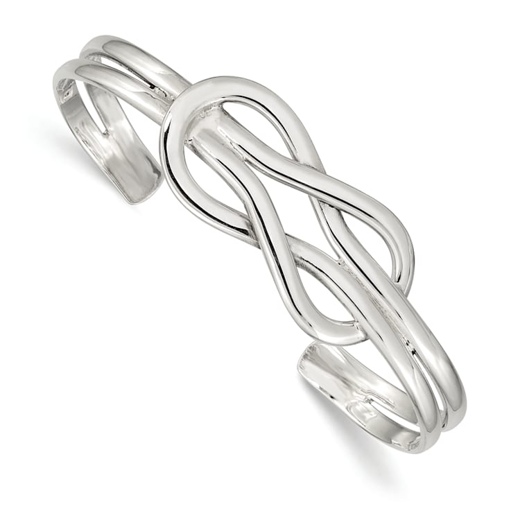 Sterling Silver Knot Design Cuff Bracelet
