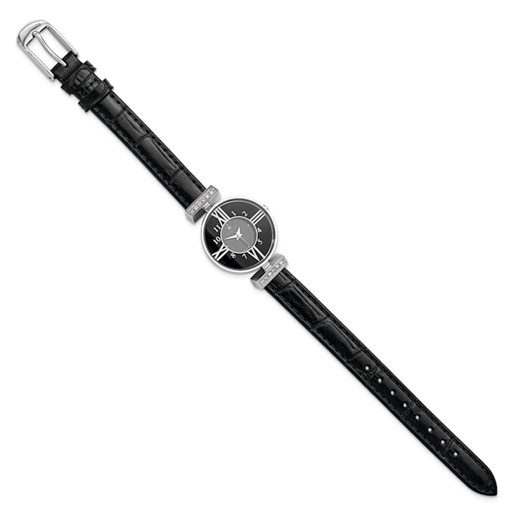 Ladies Charles Hubert Stainless Steel Black Dial Watch