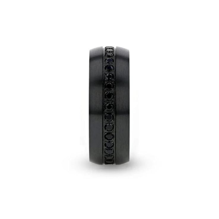 TALON Black Titanium Ring with Black Sapphires 8mm