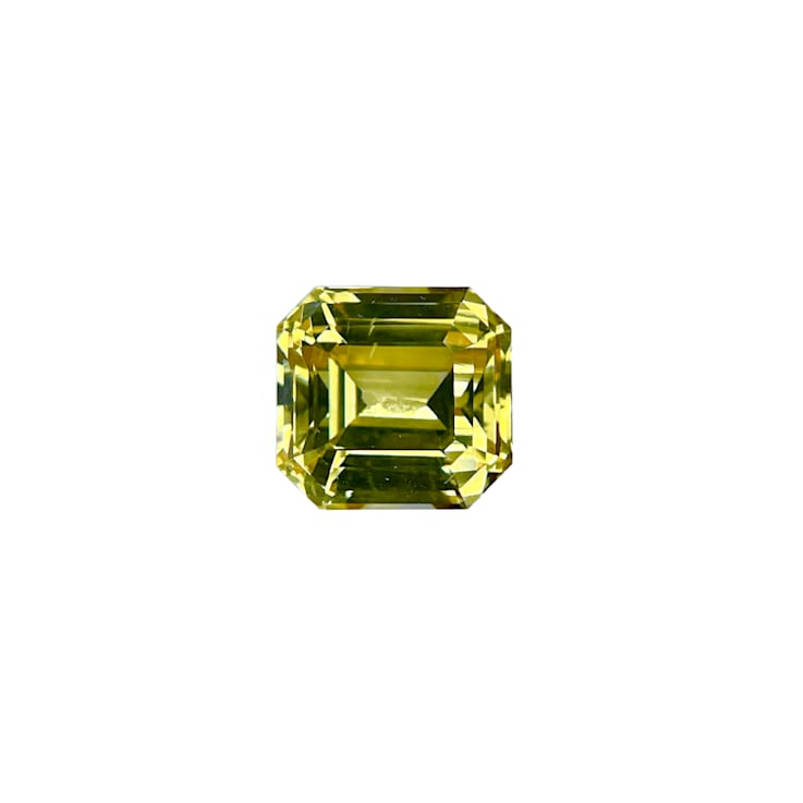 Yellow Sapphire Loose Gemstone 7.8mm Asscher Cut 3.57ct