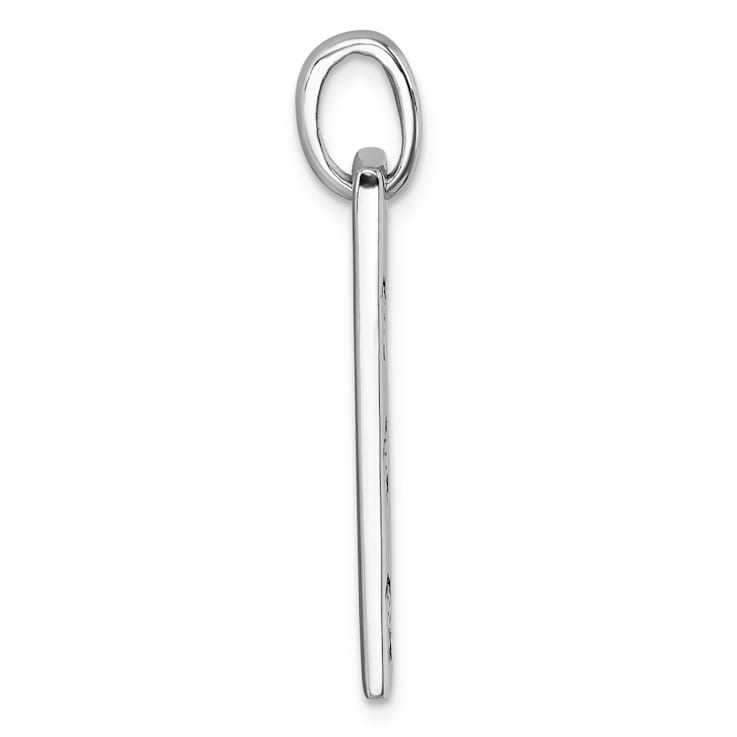 Rhodium Over Sterling Silver Swimming Turtles Rectangle Pendant