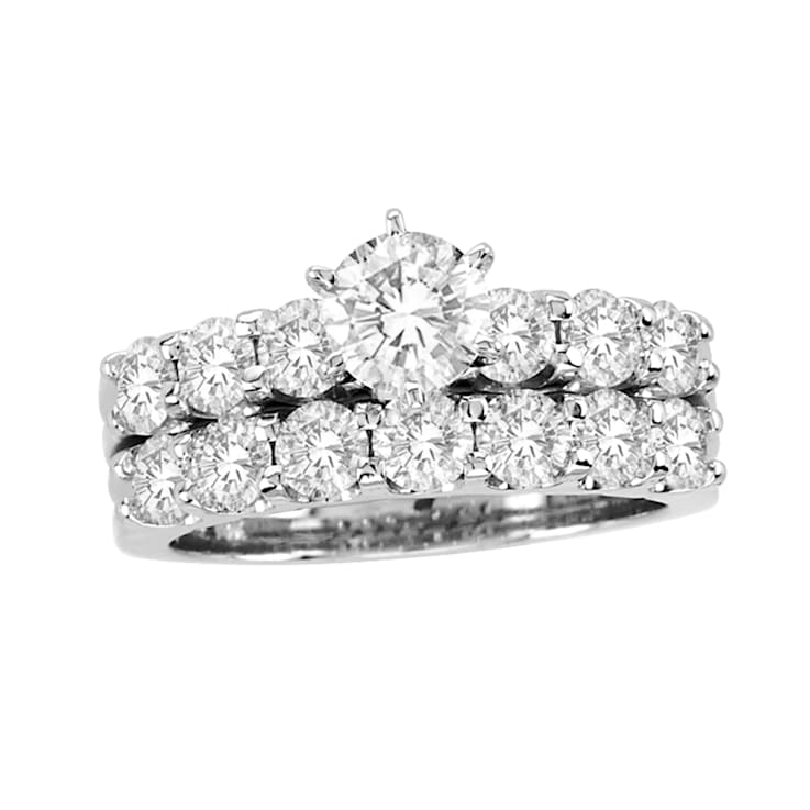 2.50ctw Diamond Engagement Ring and Wedding Band Ring in 14k White Gold
