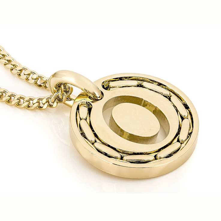 Cardano Initial O Pendant Necklace In 18K Gold Over Bronze