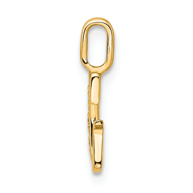 14K Yellow Gold Diamond Letter G Initial Pendant