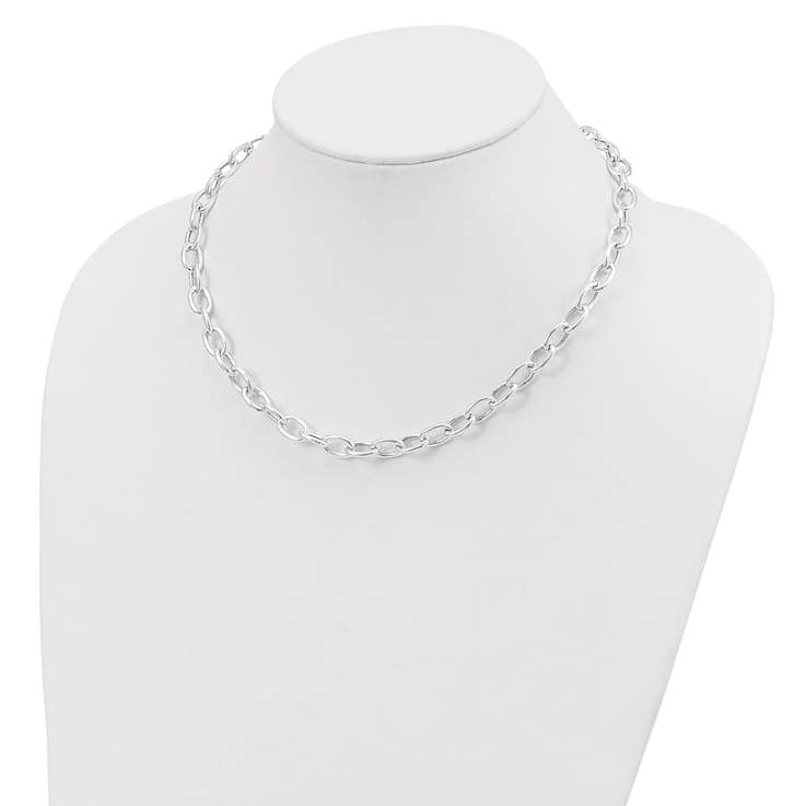 Sterling Silver Open Link Cable 8.50mm Necklace