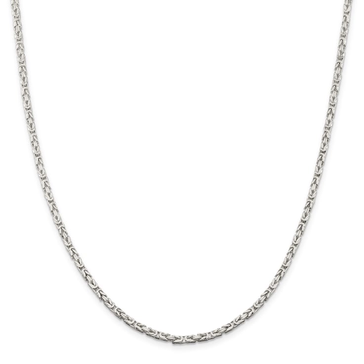 Sterling Silver 2.5mm Byzantine Chain Necklace