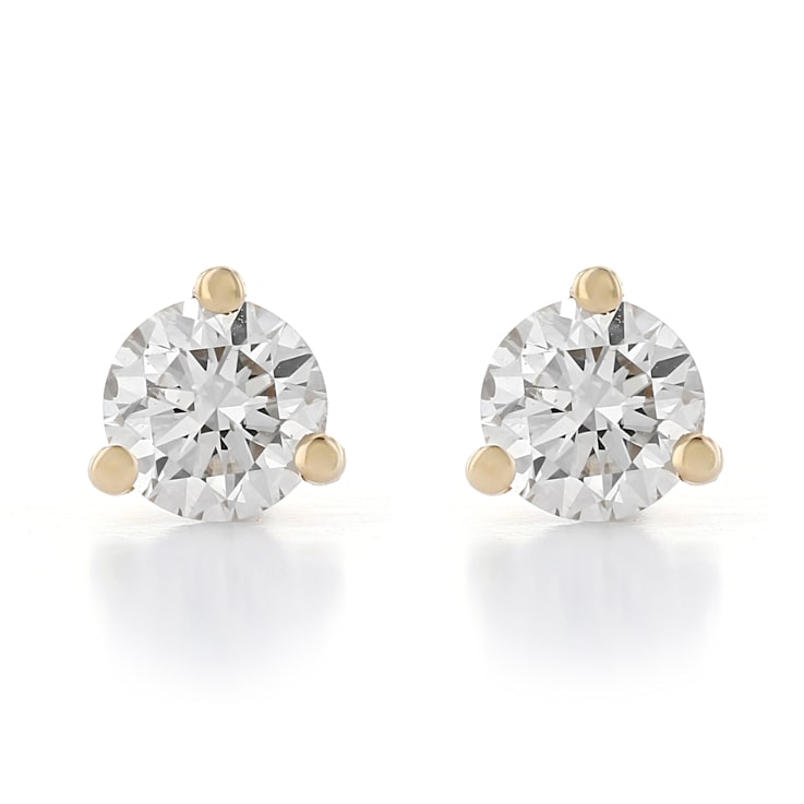 Certified White Lab-Grown Diamond H-I SI 14k Yellow Gold Martini Stud
Earrings 0.75ctw