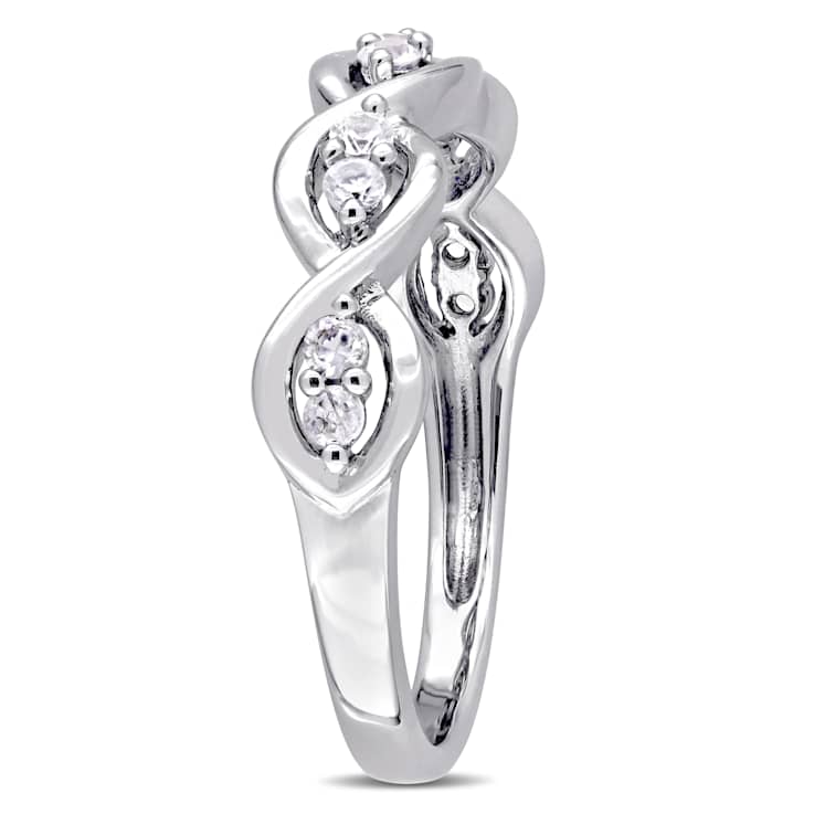 White Sapphire 14K White Gold Ring 0.30ctw