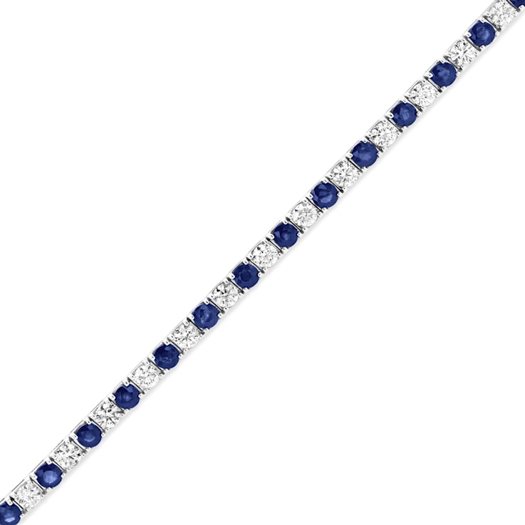 6.25ctw Sapphire and Diamond Bracelet in 14k White Gold