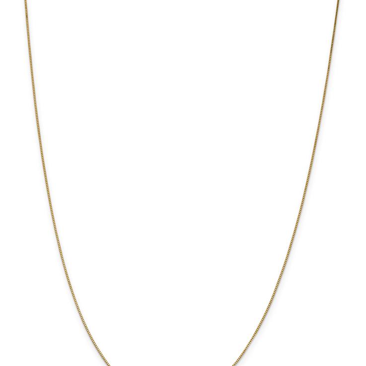 14k Yellow Gold 0.7mm Solid Box Link 30 Inch Chain
