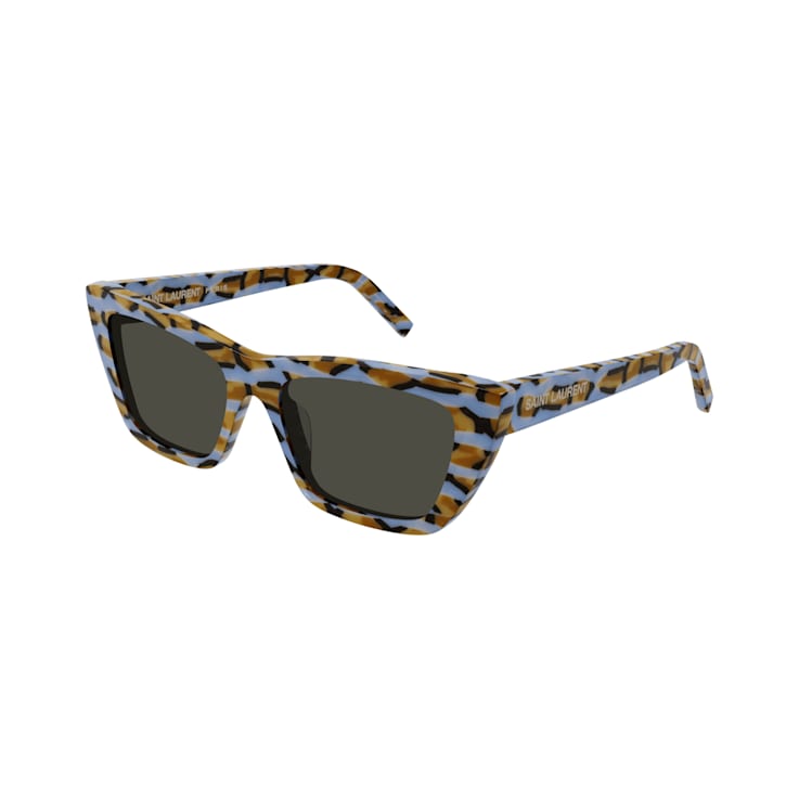 Saint Laurent Violet and Brown Print Frames / Gray Lenses Sunglasses