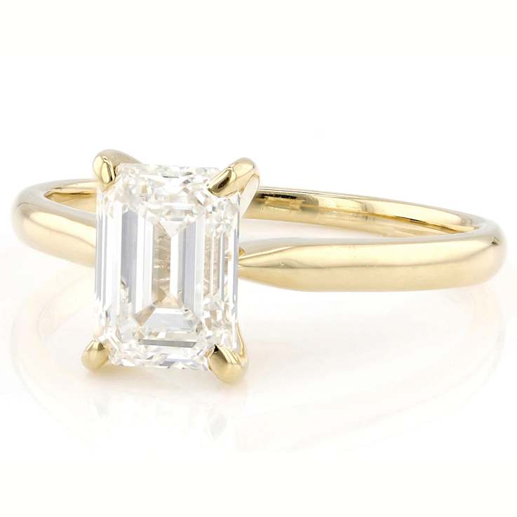 Lab-Grown Diamond Emerald-Cut Solitaire Ring In 14K Gold 2.00ct