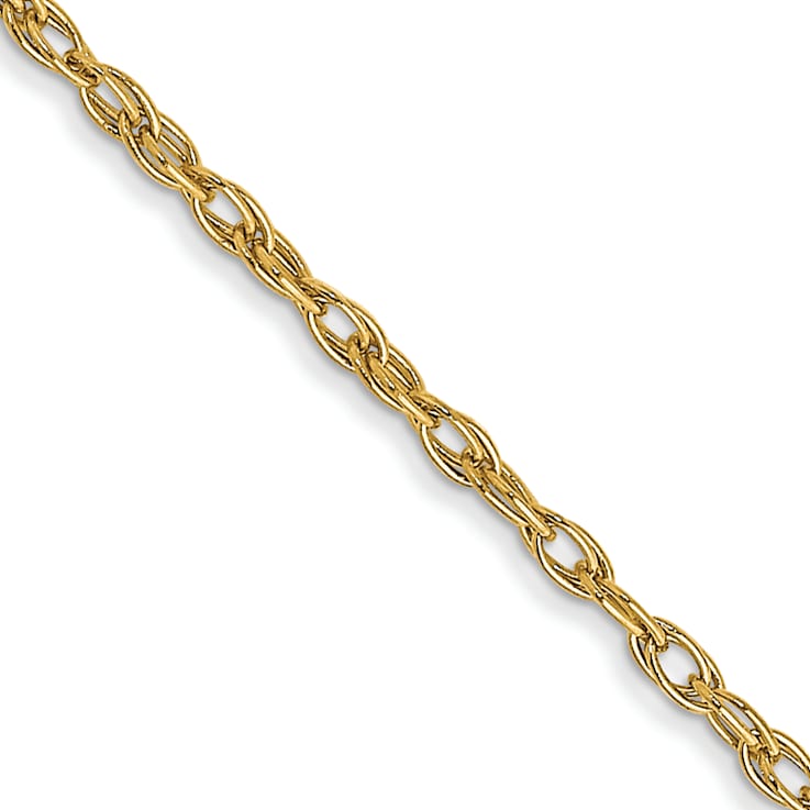 14k Yellow Gold 1.35mm Solid Cable 18 Inch Chain