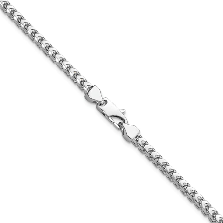 14K White Gold 3mm Franco Chain Necklace