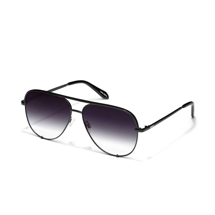 Quay High Key Micro Black Aviator Frame / Smoke Lenses Sunglasses