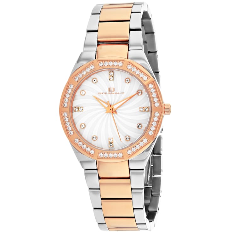 Oceanaut Women's Athena White Dial, Silver-tone/Rose Stainless Steel Watch