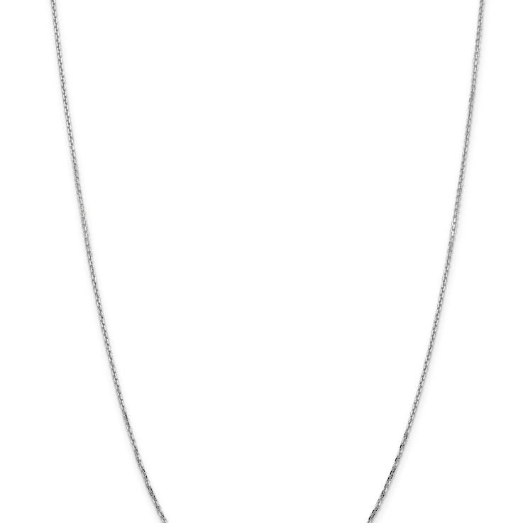Rhodium Over 14k White Gold 1.4mm Solid Diamond-Cut Round Open Link
Cable 30 Inch Chain