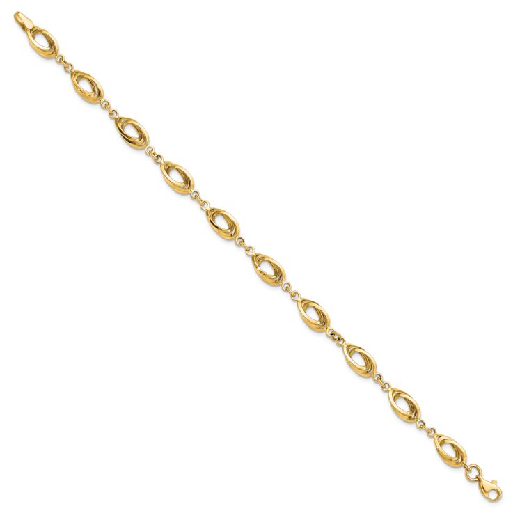 14k Yellow Gold 8mm Polished Fancy Link Bracelet