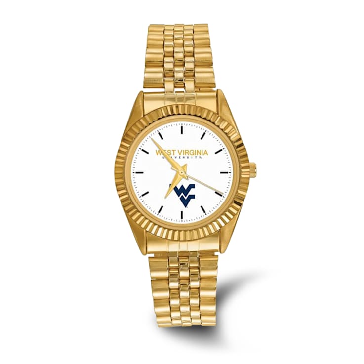 LogoArt West Virginia University Pro Gold-tone Gents Watch