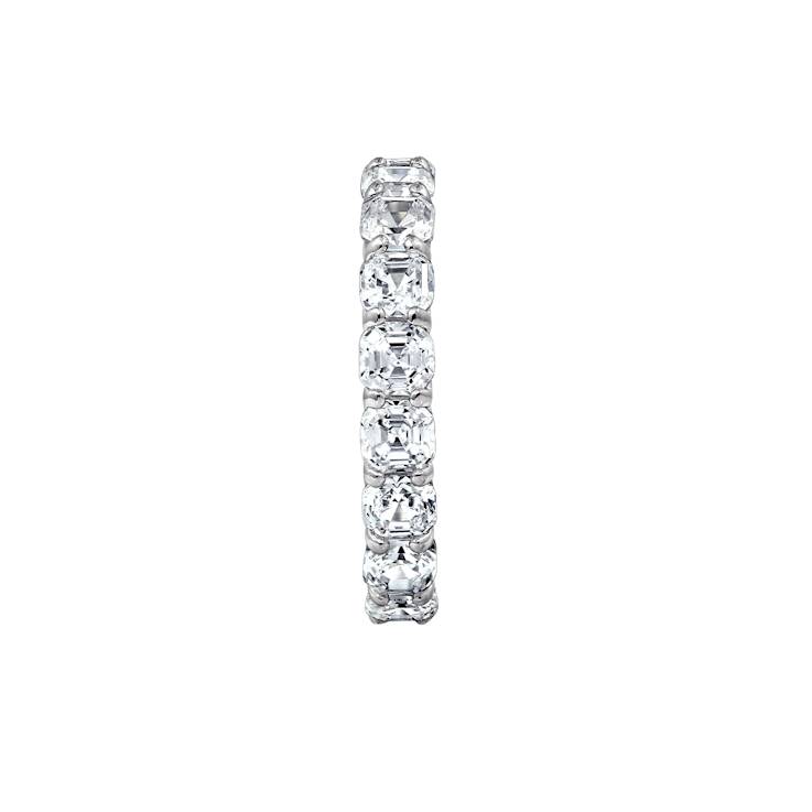 White Cubic Zirconia Platinum Over Sterling Silver Asscher Cut Ring 4.75ctw
