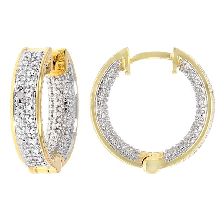 Two-Tone Diamond Hoop Earrings