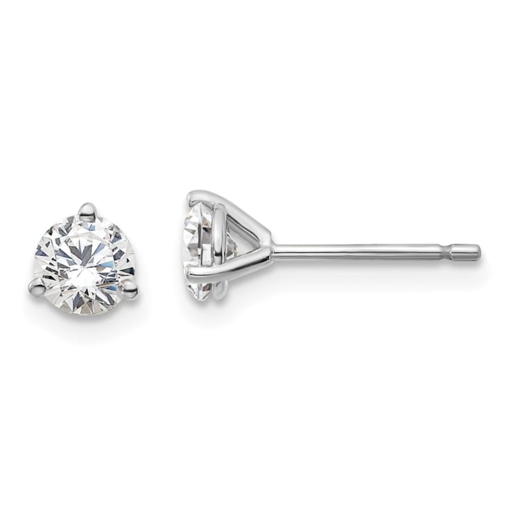 14K White Gold Lab Grown Diamond 2/3ctw VS/SI GH 3 Prong Earrings