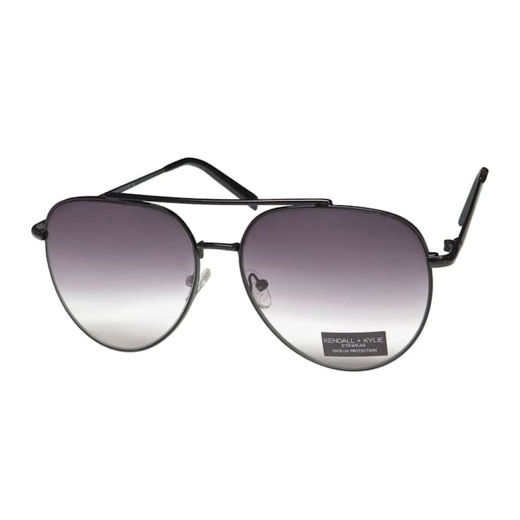 Kendall + Kylie Black Aviator Frame/ Gray Gradient Lenses Sunglasses
