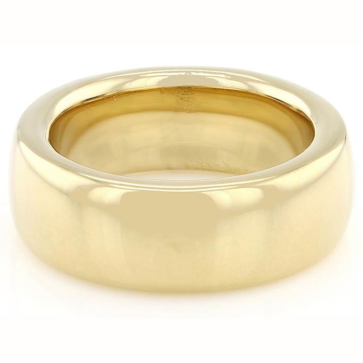 Polished 8mm Comfort Fit Band Ring In 18K Gold Over Bronze
