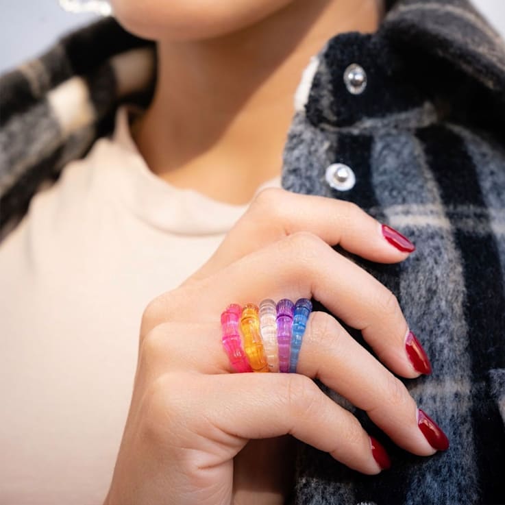 Acrylic Bamboo Ring in Blue