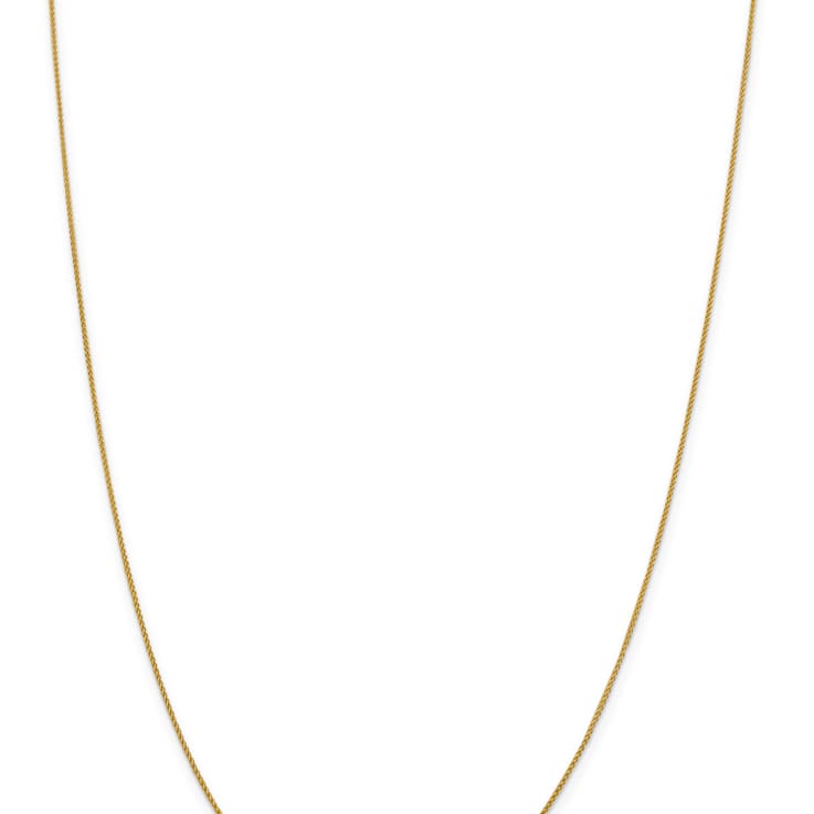 18K Yellow Gold 1mm Solid Diamond-Cut Spiga 16 Inch Chain