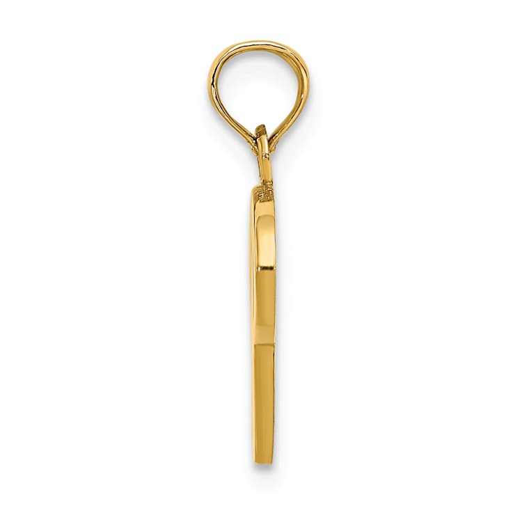 14k Yellow Gold Script Letter P Initial Pendant