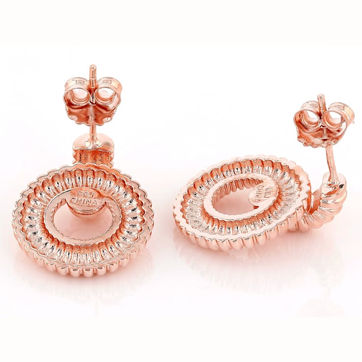 Copper Ribbed Door Knocker Earrings