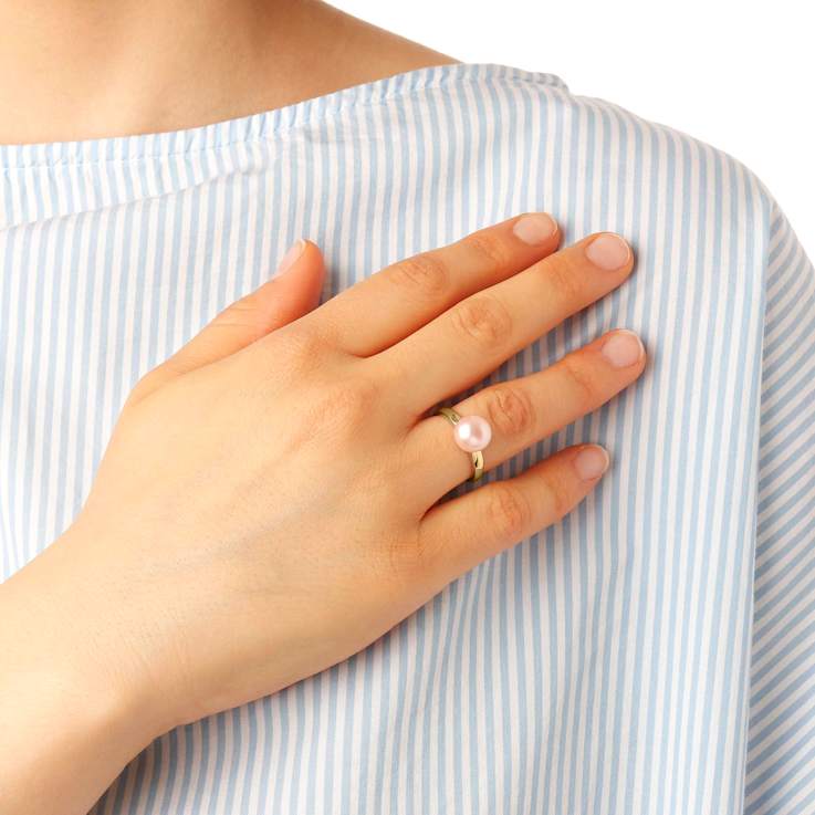 Blush Freshwater Pearl Ring In Sterling Silver